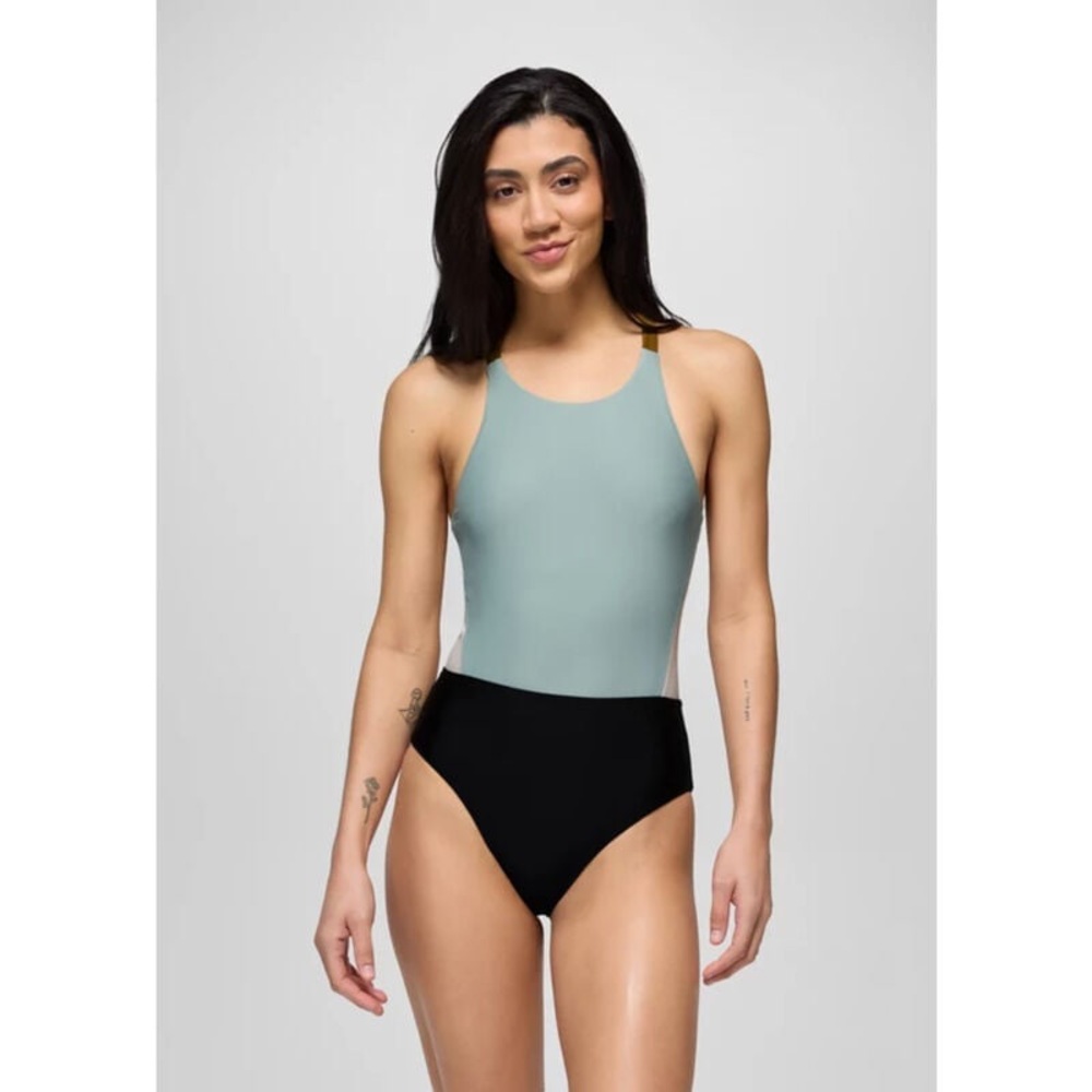 Prana Baja Bound Cutout One Piece Bikini in Saltwater NWT